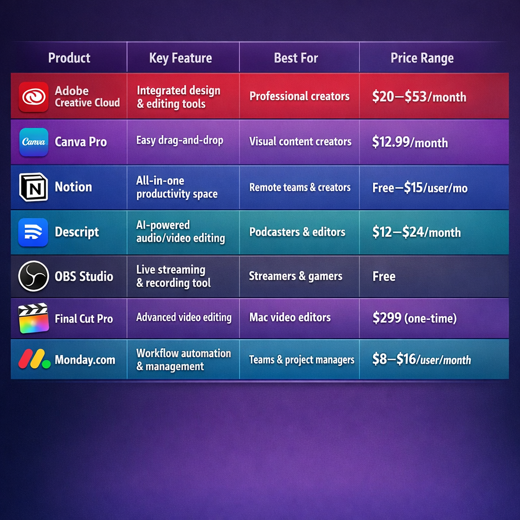 Product Key Feature Best For Price Range 8