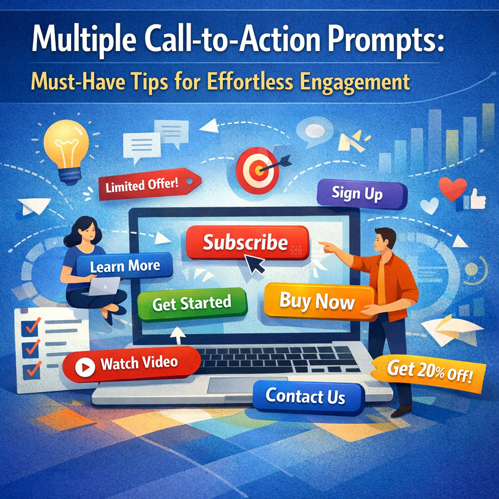Multiple Call-to-Action Prompts: Must-Have Tips for Effortless Engagement Illustration of Multiple Call-to-Action Prompts: Must-Have Tips for Effortless Engagement