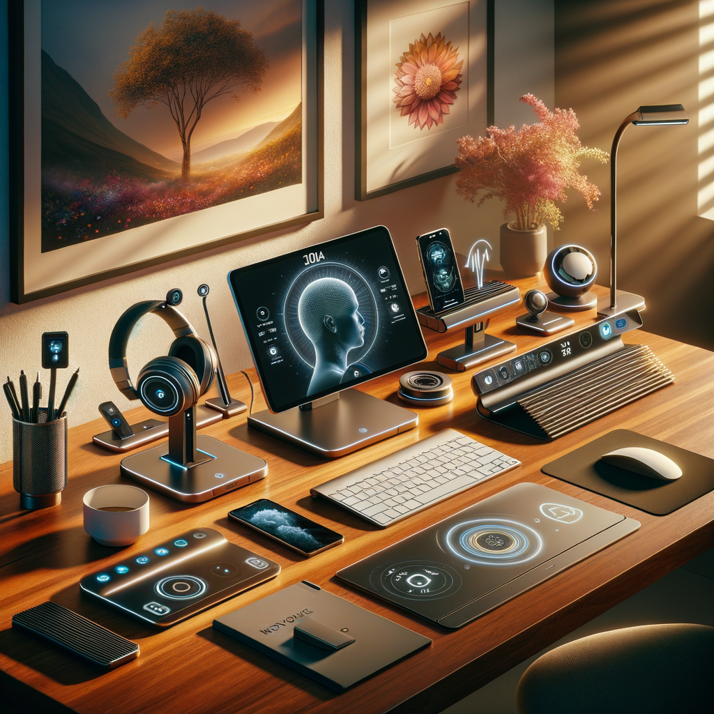 Top Desk Accessories to Boost Productivity and Focus in 2026 Futuristic workspace with multiple digital screens, ambient lighting, and sleek desk accessories enhancing productivity.